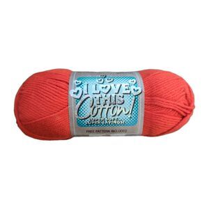 I Love This Cotton Yarn Papaya #328 Orange-Red 3.5 oz 180 yds 2010 New Skein
